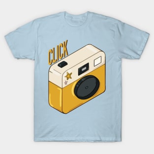 Click Cute Retro Camera Photographer Art T-Shirt